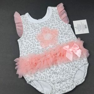 Little Beginnings Animal Print Tulle One-Piece 3M